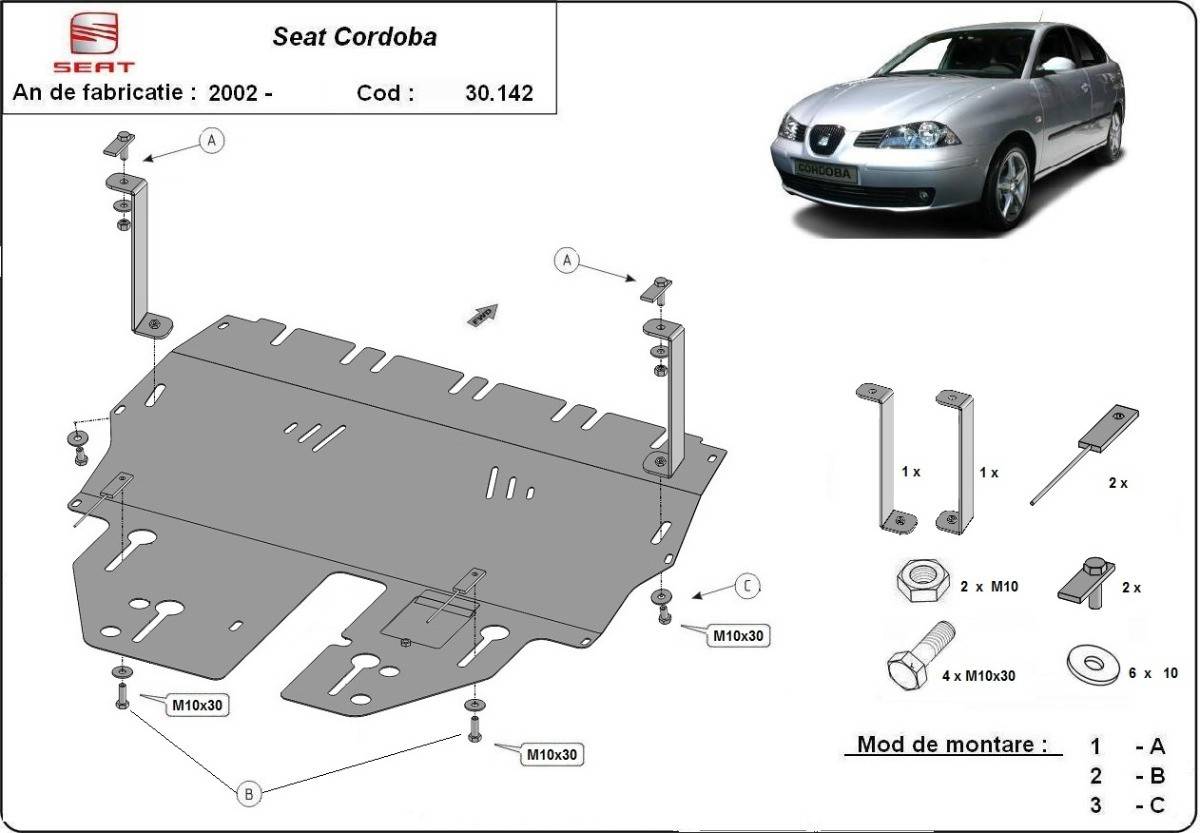 Cubre cárter metálico Seat Cordoba (2002-2010) a medida