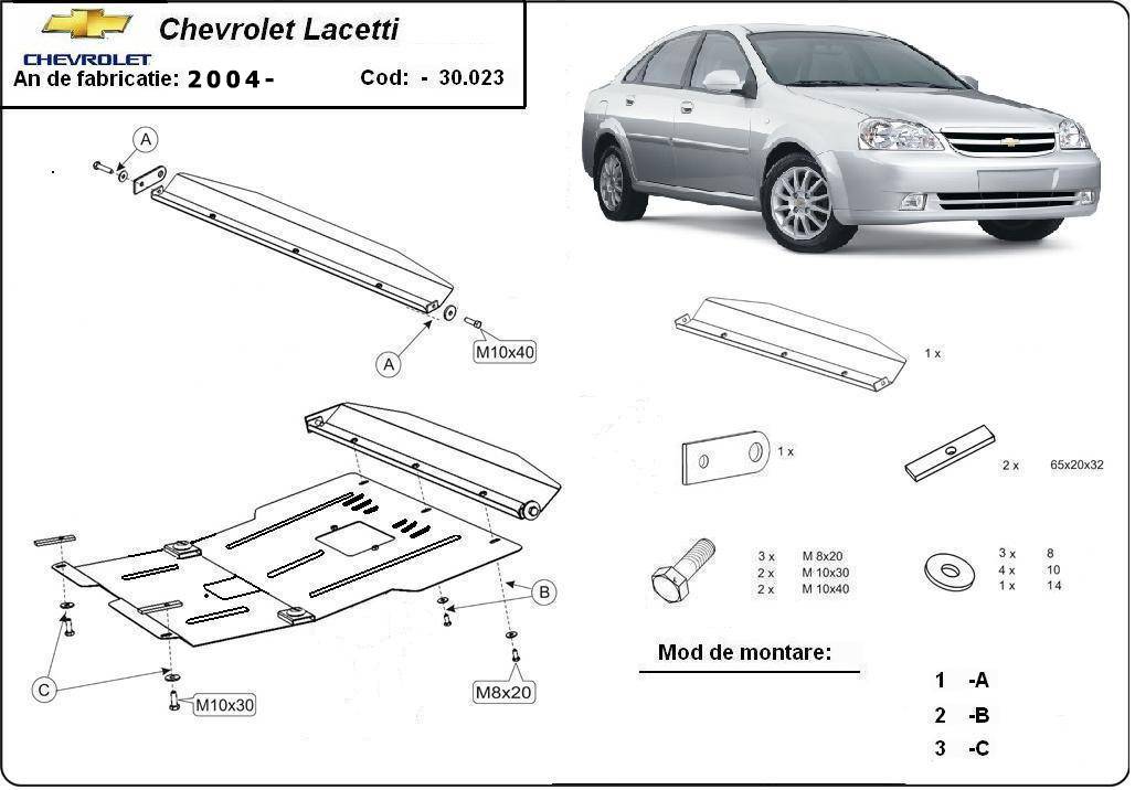 Cubre cárter metálico Chevrolet Lacetti (2004-2009) a medida