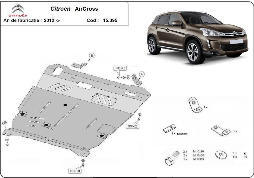 Cubre cárter metálico Citroën Aircross (2012-2022) a medida