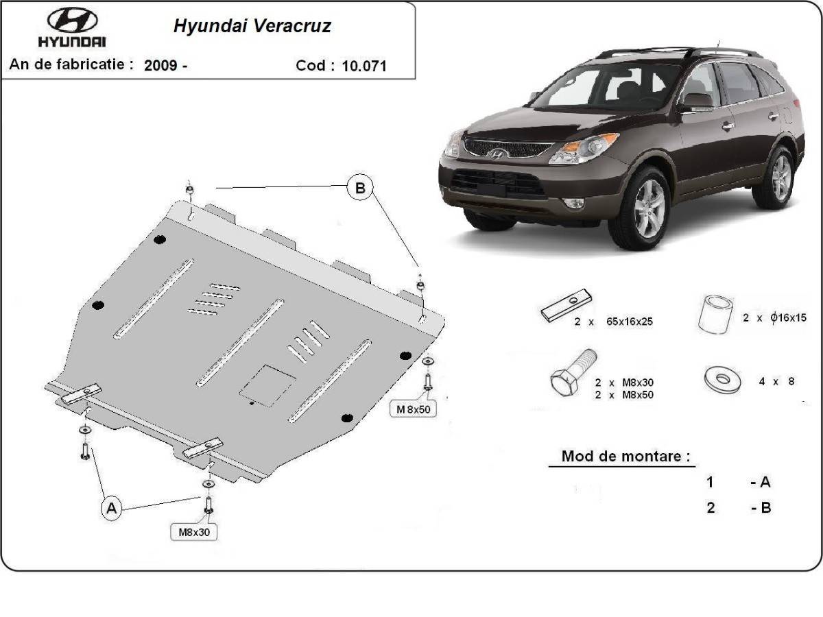 Cubre cárter metálico Hyundai Veracruz (2009-2015) a medida