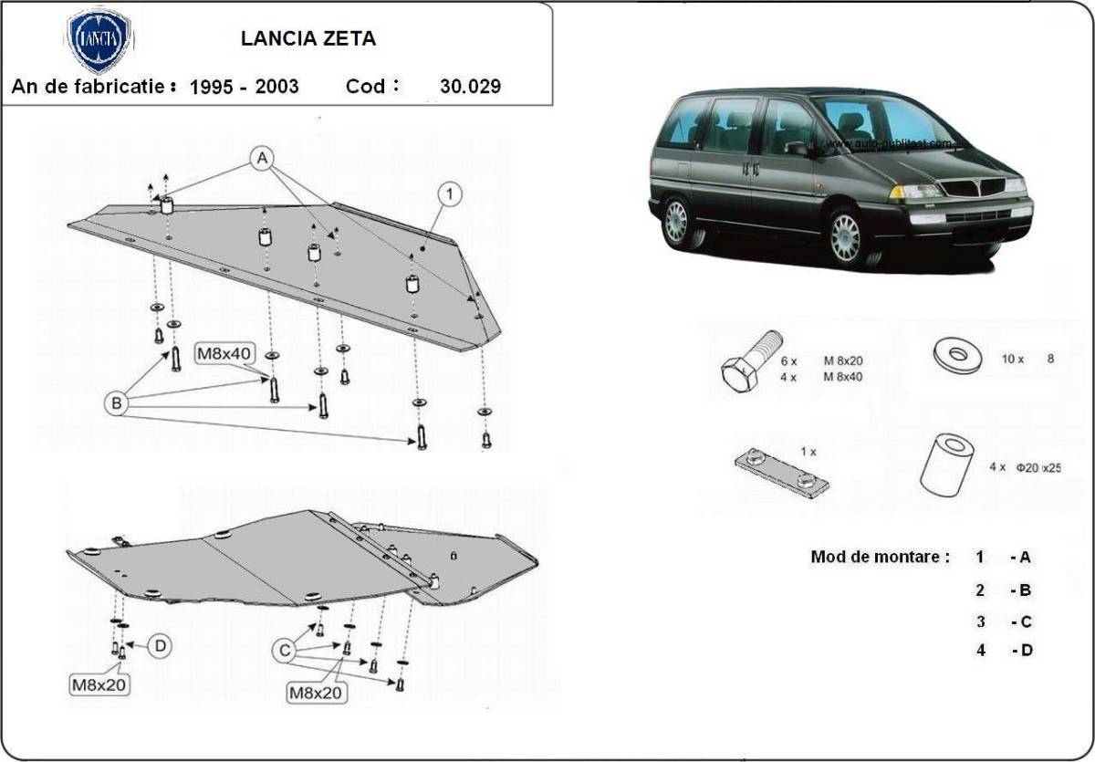 Cubre cárter metálico Lancia Zeta (1995-2003) a medida