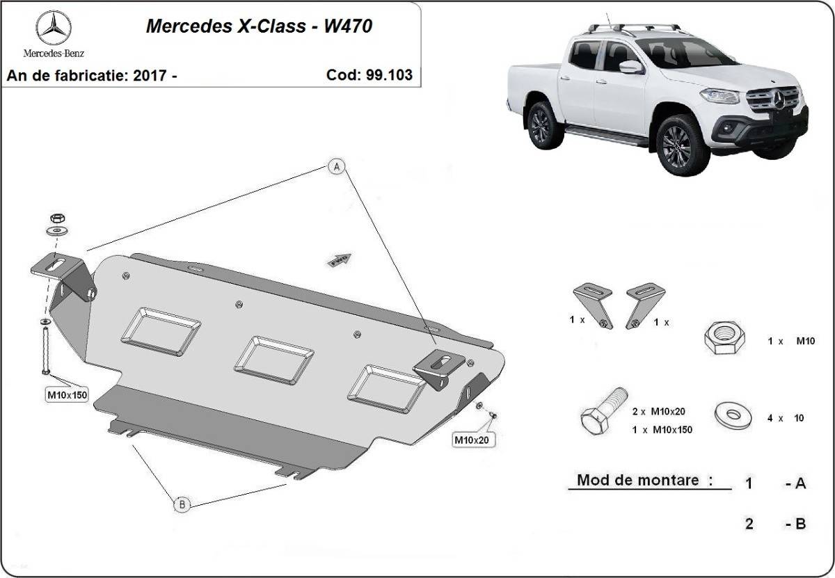 Protección de Radiador Mercedes Clase X (2017-2022)