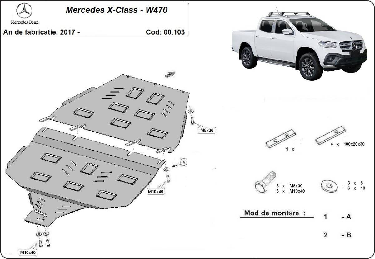 Protección de Caja de Cambios y Protector de Caja de Transferencia Mercedes Clase X (2017-2022)