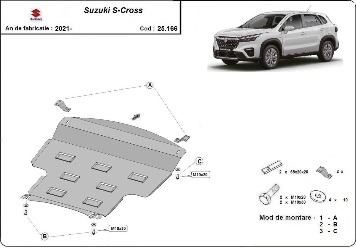 Cubre cárter metálico Suzuki S-Cross (2021-2022) a medida