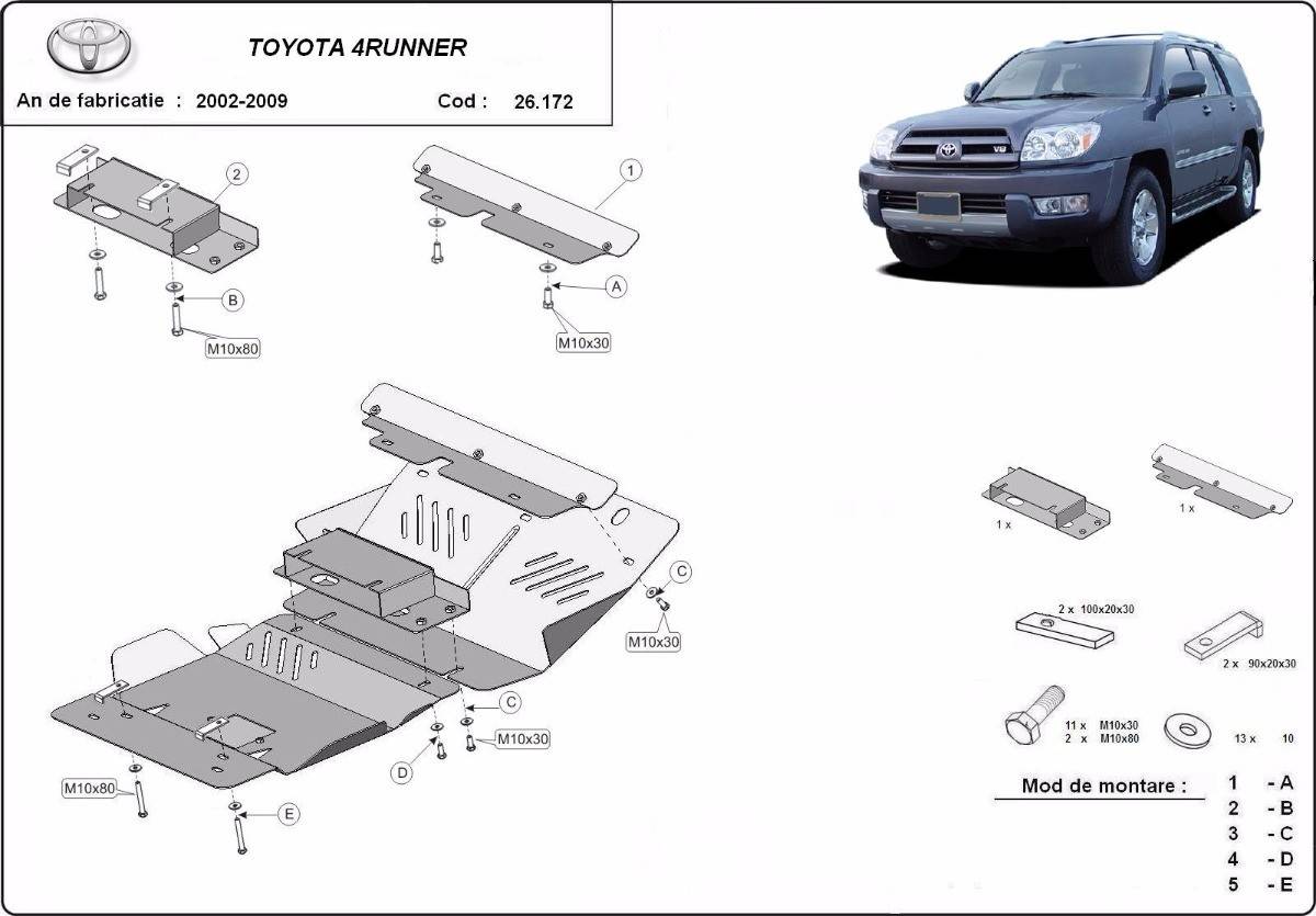 Cubre cárter metálico Toyota 4Runner (2002-2009) a medida