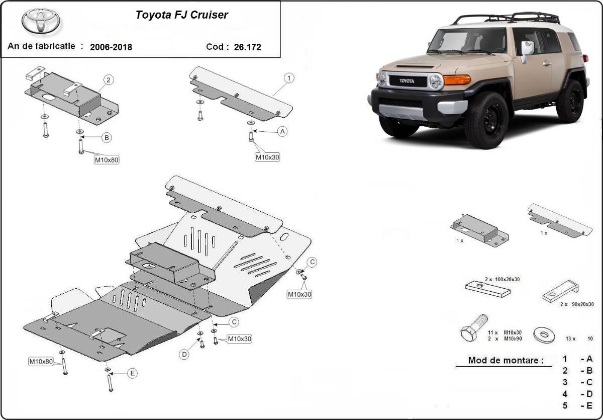 Cubre cárter metálico Toyota Fj Cruiser (2006-2018) a medida