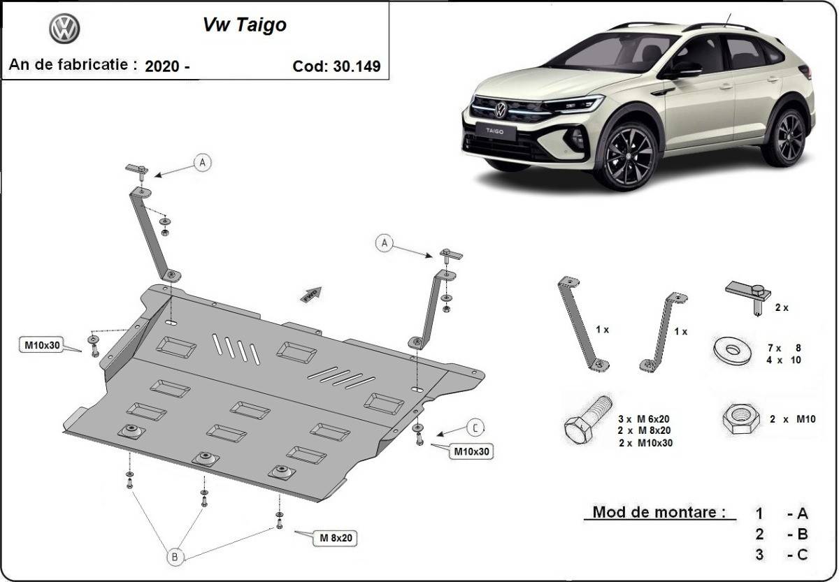 Cubre cárter metálico Volkswagen Taigo (2020-2022) a medida