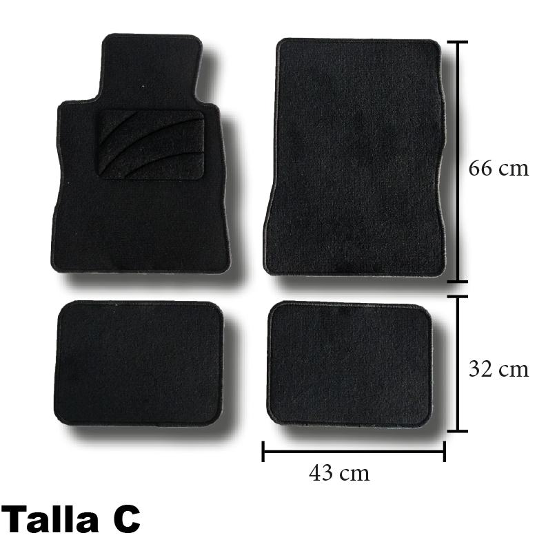 Alfombrillas de moqueta Semimedida Por Tallas - Calidad Standard a medida