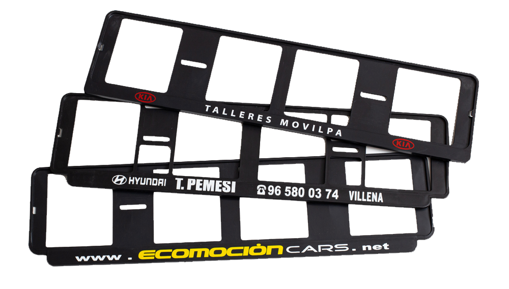 Portamatrículas plastico negro pestaña