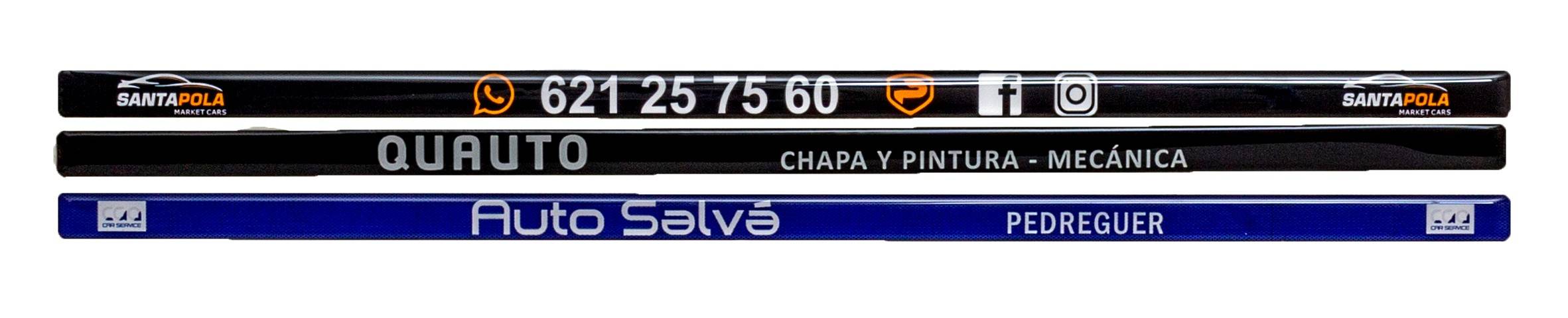 Tira de resina bajo matrícula personalizada