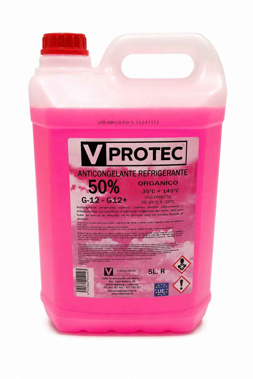 Anticongelante G12 Rosa 50% para Coche